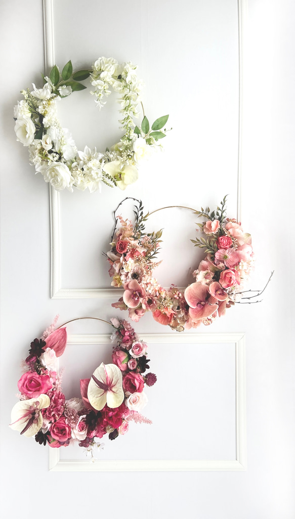 フープブーケ ( テラコッタ胡蝶蘭 ) ▶︎ #ウェディングブーケ #花束 #ブートニア