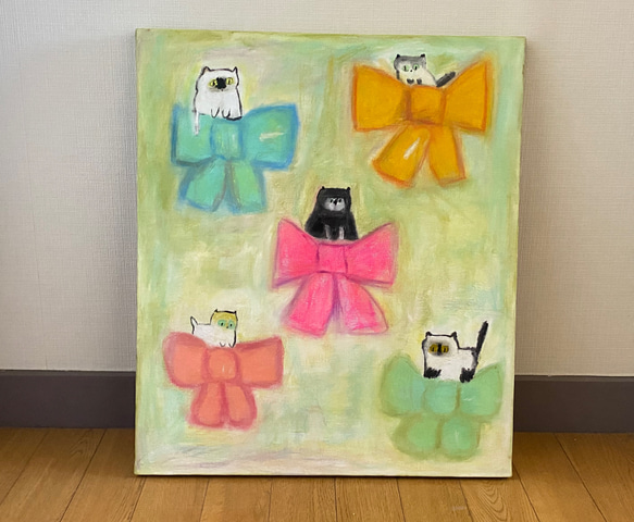 絵画。原画☆キャンバスF10【すべてのかわいい猫は世界で完璧な贈り物～】 絵画。原画☆キャンバスF10【すべてのかわいい猫は世界で完璧な