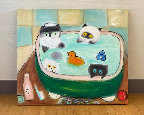 Amazon.co.jp: ノーブランド品 猫の素晴らしい絵画 キャンバス