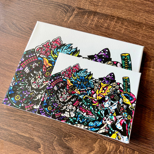 桧皮アート  神社 天皇 アートパネル 箔アートパネル 群鶴 - 金屏風 屏風 の通販(通信販売) KIN BYOBU