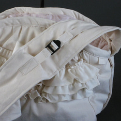 受注制作　ＬＬサイズ　肩ベルト９５センチ　生成りプレーンキャンバス(帆布)スリングバッグ 5枚目の画像
