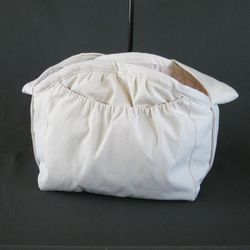 受注制作　ＬＬサイズ　肩ベルト９５センチ　生成りプレーンキャンバス(帆布)スリングバッグ 10枚目の画像