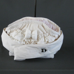 受注制作　ＬＬサイズ　肩ベルト９５センチ　生成りプレーンキャンバス(帆布)スリングバッグ 1枚目の画像