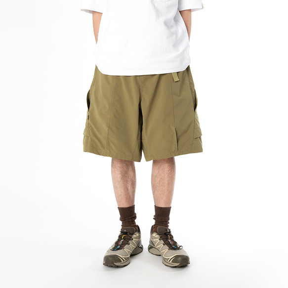 TMCAZ Loose camp shorts[Khaki]山系戶外寬松野營立體口袋輕度快幹短褲 第1張的照片