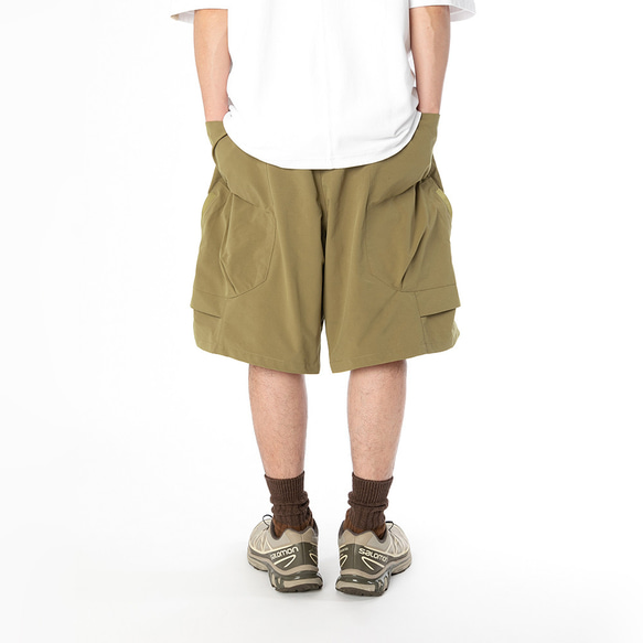 TMCAZ Loose camp shorts[Khaki]山系戶外寬松野營立體口袋輕度快幹短褲 第3張的照片