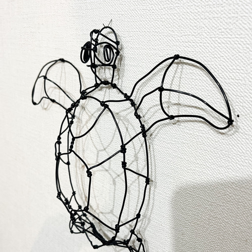 ウミガメ 海亀 立体 壁掛け ワイヤーアート【受注販売】 タペストリー