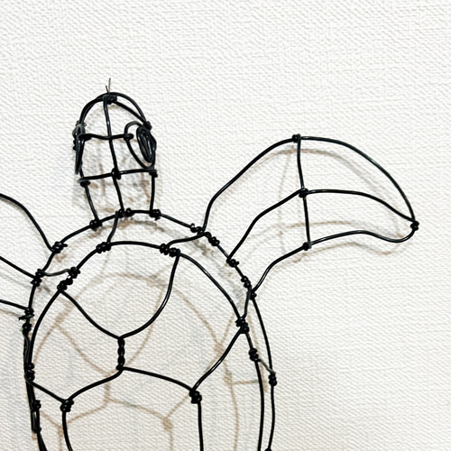 ウミガメ 海亀 立体 壁掛け ワイヤーアート【受注販売】 タペストリー