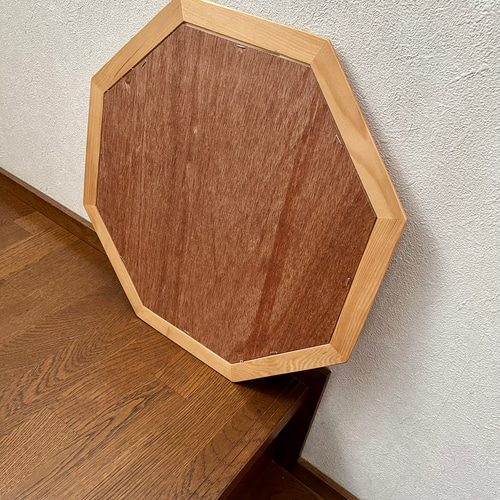 日本製】八角ミラー アンティーク調 立て掛け・壁掛け ドレッサー