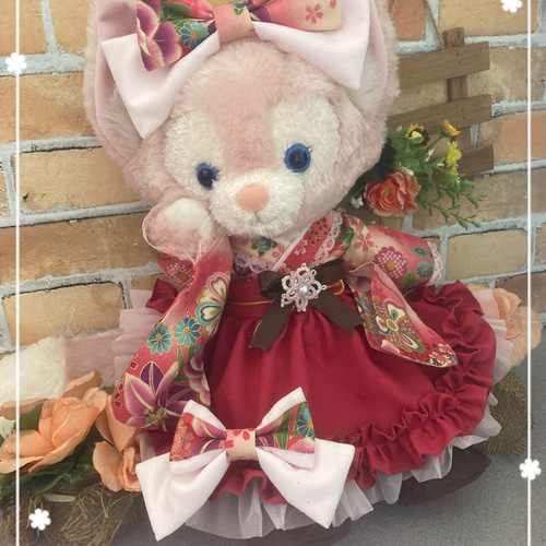 ステラルー Sサイズ☆濃ピンク花柄 和着物ドレス６点コスチューム ...