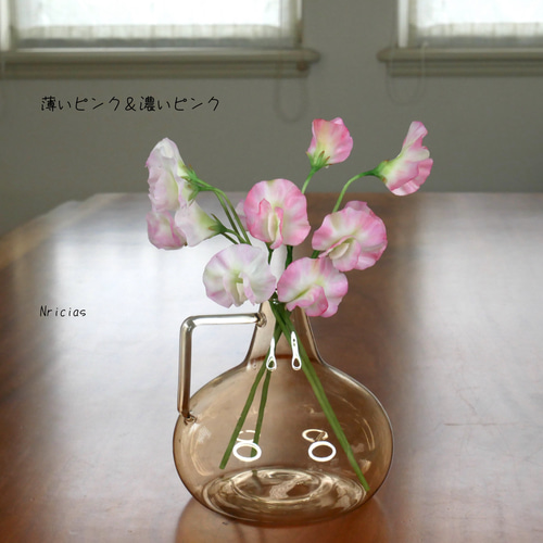 再販）枯れない スイトピー 濃いピンク ✿クレイフラワーNO.S8−2P