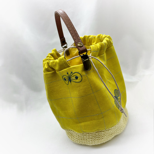 まる底巾着バッグ＊ミナペルホネン アネモネ ミナペルホネン choucho