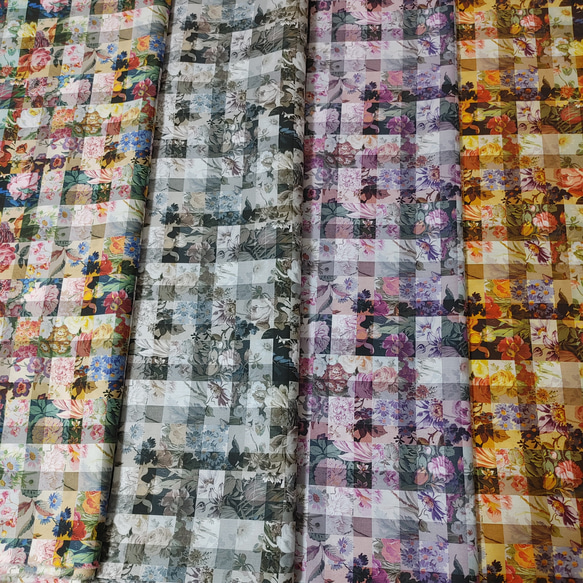 ◆数量限定◆ 革とリバティ生地のトートバッグ『アーカイブギンガム　マルチカラー』 LC-M ◆数量限定◆ LC-M TMF1941646655(15000円)