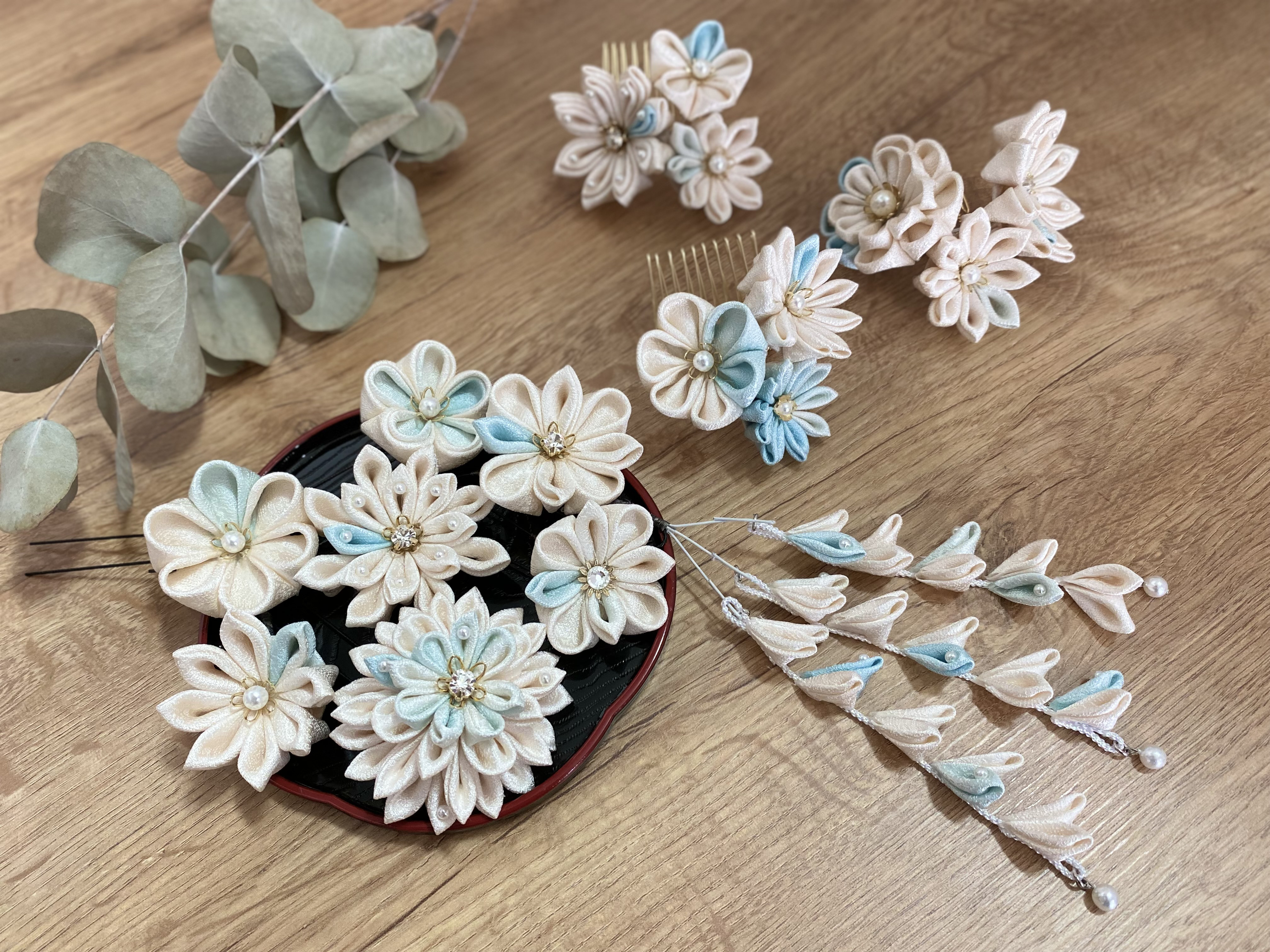 【J-15】ブライダル綸子水色ぼかし