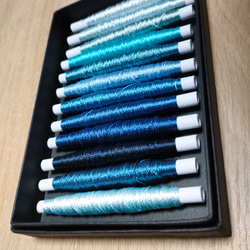 絹糸「ブルー系12色」約0.5mm×14m前後　～組み紐や日本刺繍に～　かがり糸　刺繍糸　青色　シルク100％ 3枚目の画像