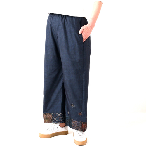 泥染大島紬＋亀甲大島紬　バイアス仕立て　パッチワーク　ロングワンピース 泥染大島紬＋亀甲大島紬 バイアス仕立て パッチワーク ロング