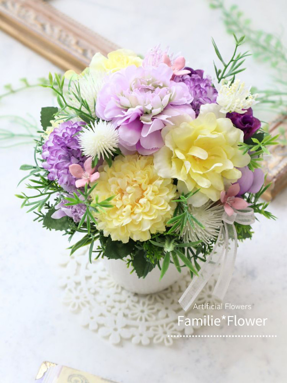 小さいアレンジ｜造花アレンジ｜アーティフィシャルフラワー│枯れない花 3枚目の画像