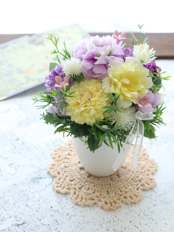 小さいアレンジ｜造花アレンジ｜アーティフィシャルフラワー│枯れない花 5枚目の画像