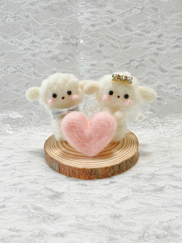羊毛フェルトウェルカムドールハンドメイドひつじ新郎新婦