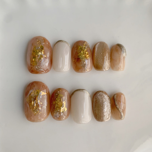 ネイルチップ/マグネットネイル/ニュアンスネイル/金箔ネイル ネイル  