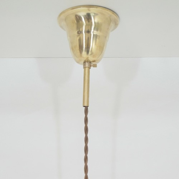 アメリカンアンティーク スイッチ付真鍮器具ガラス製1灯 ペンダントライト 7枚目の画像