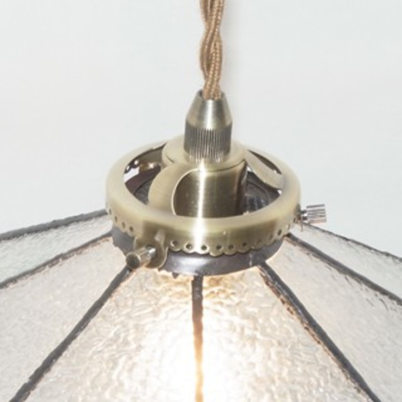 手作りステンドグラス ペンダントライト電球付 レトロ LED対応 3枚目の画像