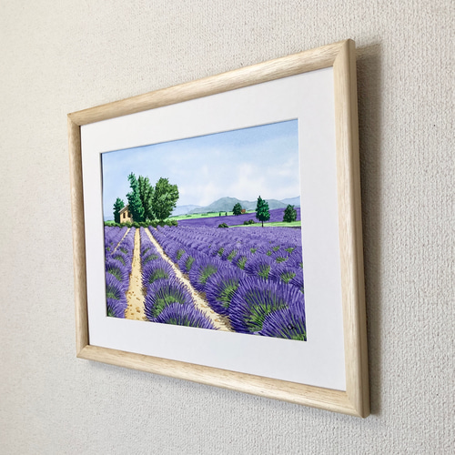 アクリル画　原画　「ラベンダーの咲く丘」　SSMサイズ　キャンバス アクリル画 原画 「ラベンダーの咲く丘」 SSMサイズ キャンバス