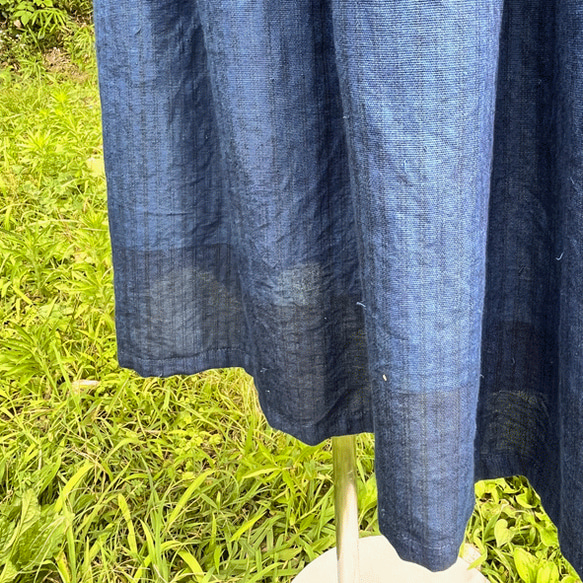 藍と柿渋重ね染め綿スカート23064 8枚目の画像