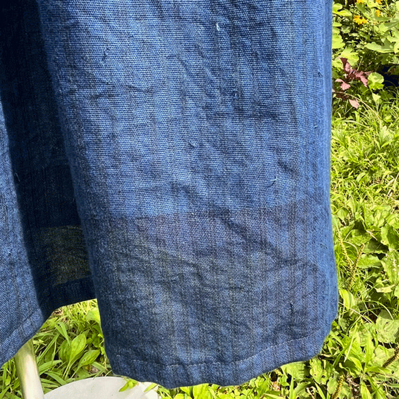 藍と柿渋重ね染め綿スカート23064 9枚目の画像