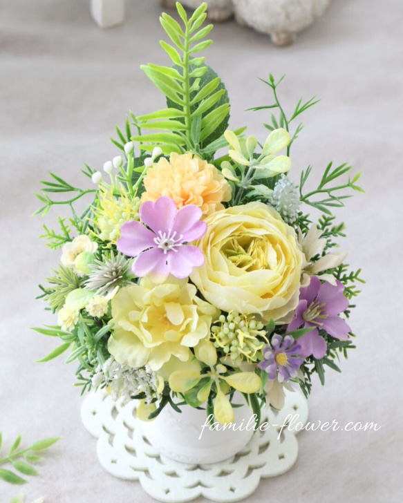 お供えアレンジ｜小さなお供え花｜造花アレンジ｜アーティフィシャルフラワー│造花ギフト｜お供え花｜枯れない花｜仏花 11枚目の画像