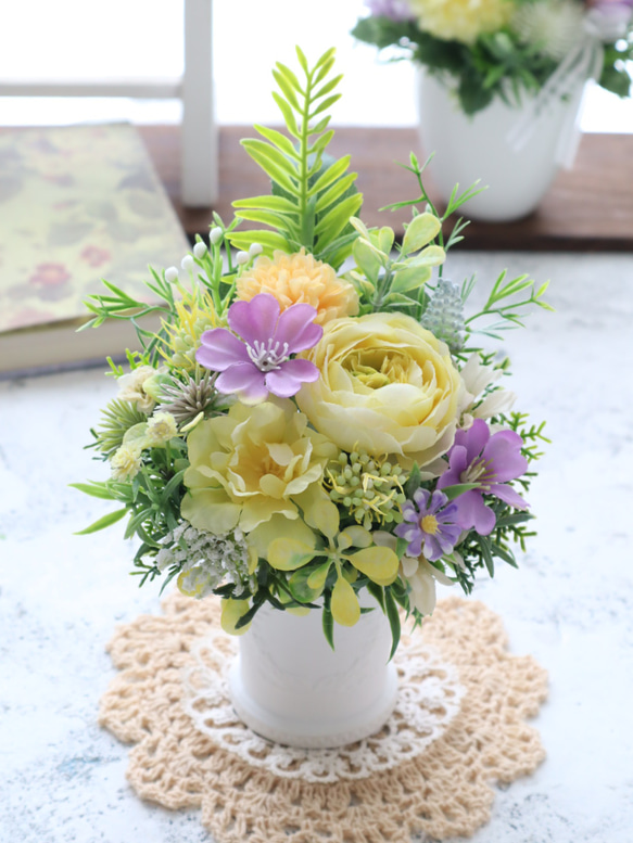 お供えアレンジ｜小さなお供え花｜造花アレンジ｜アーティフィシャルフラワー│造花ギフト｜お供え花｜枯れない花｜仏花 8枚目の画像