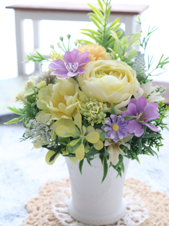 お供えアレンジ｜小さなお供え花｜造花アレンジ｜アーティフィシャルフラワー│造花ギフト｜お供え花｜枯れない花｜仏花 5枚目の画像