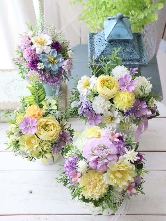 お供えアレンジ｜小さなお供え花｜造花アレンジ｜アーティフィシャルフラワー│造花ギフト｜お供え花｜枯れない花｜仏花 9枚目の画像