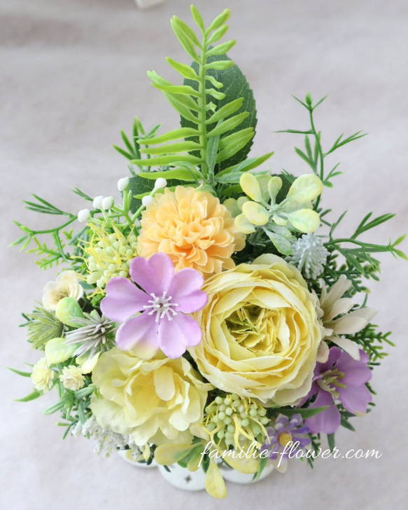 お供えアレンジ｜小さなお供え花｜造花アレンジ｜アーティフィシャルフラワー│造花ギフト｜お供え花｜枯れない花｜仏花 12枚目の画像
