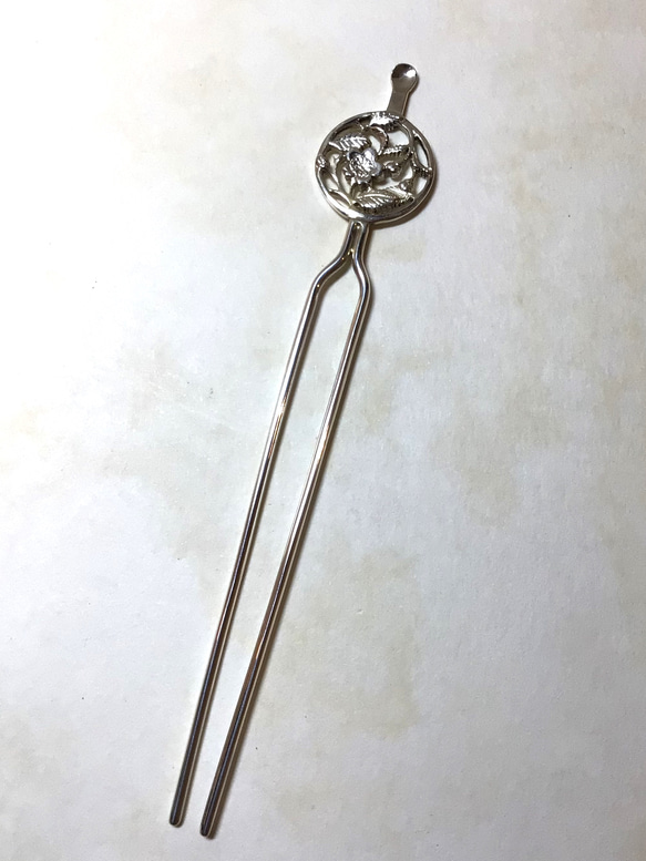 銀のかんざしペンダント　花紋　桜 4枚目の画像