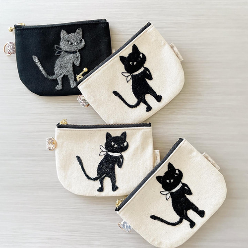 pjc クロッチくん × 帆布 ハンドメイド 12㎝ファスナー ポーチ カード