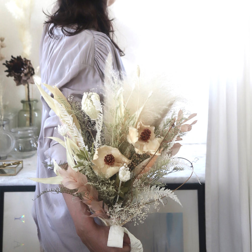 ◾️ナチュラルluxeホワイトブーケ◾️ドライフラワー 前撮りブーケ