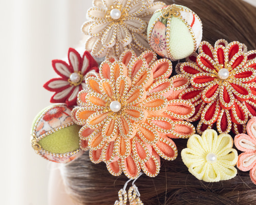 つまみ細工 髪飾り 成人式 結婚式 卒業式 七五三 753 前撮り 振袖