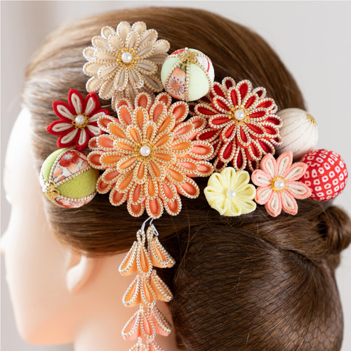 つまみ細工 髪飾り 成人式 結婚式 卒業式 七五三 753 前撮り 振袖