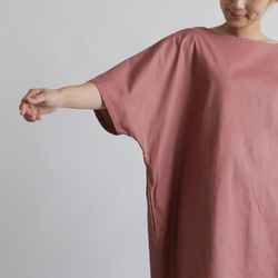 初夏ＳＡＬＥ　ギマ擬麻コットン　かぶるだけ背中タック入ドルマン袖シャツ ワンピース チュニックR32B 6枚目の画像