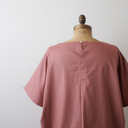 夏準備ＳＡＬＥ　ギマ擬麻コットン　かぶるだけ背中タック入ドルマン袖シャツ ワンピース チュニックR32B 5枚目の画像