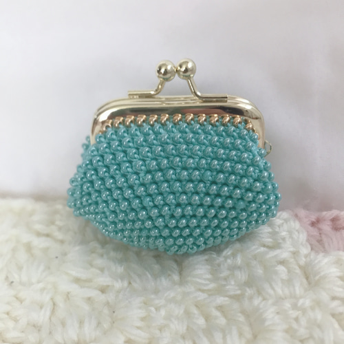 ビーズがま口ハンドメイド☆ミニがま口☆小銭入れ☆イヤホンケース  