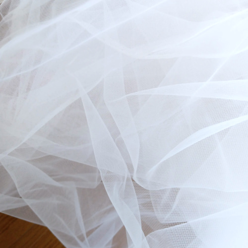 AZ188ホワイト 長さ3M*幅180CM 高密度チュールレース生地 無地 やや