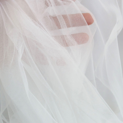 AZ188ホワイト 長さ3M*幅180CM 高密度チュールレース生地 無地 やや