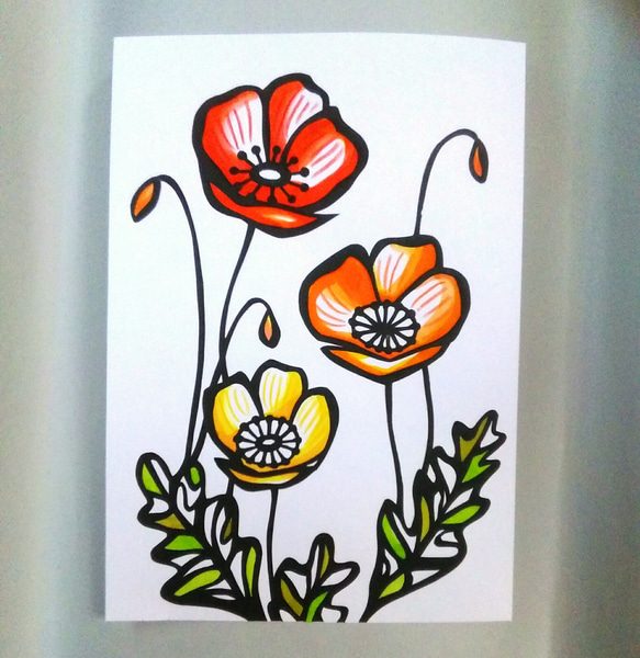 【切り絵】原画　A5サイズ　Poppy4 1枚目の画像