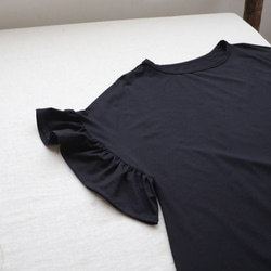 ⁂夏準備ＳＡＬＥ　上質とろみ伸縮Tシャツ カットソー生地　フリル袖  プルオーバー トップスR36A 4枚目の画像