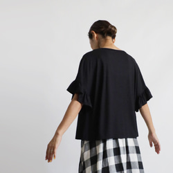 ⁂初夏ＳＡＬＥ　上質とろみ伸縮Tシャツ ジャージ カットソー生地　フリル袖  プルオーバー トップスR36A 5枚目の画像