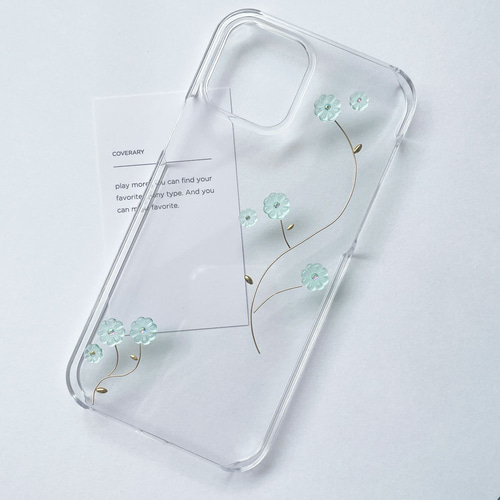 8色 レジン フラワー クリアケース ハンドメイド スマホケース iPhone