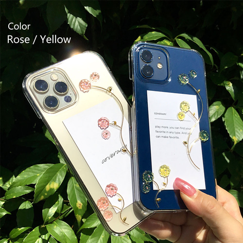 8色 レジン フラワー クリアケース ハンドメイド スマホケース