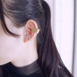 [單隻耳環/蝴蝶彈簧規格]黃銅製成的小“echo” 第5張的照片
