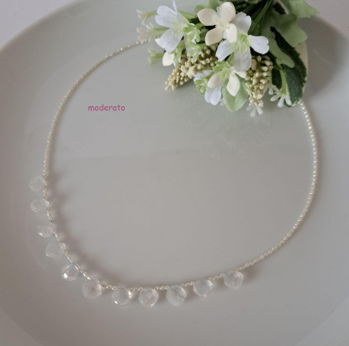 【ブルームーンストーン】淡水パールネックレス　MNE601